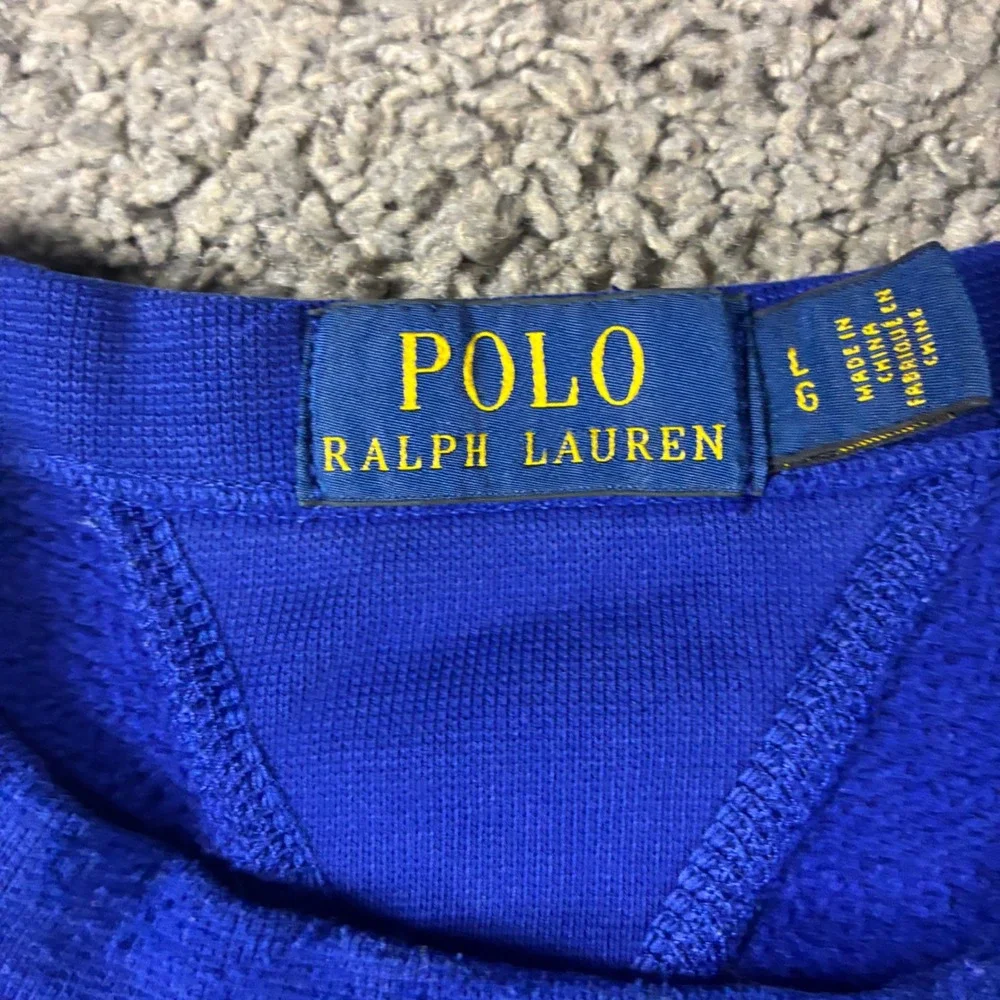 Polo Ralph Lauren Mens Royal Blue Crewneck Sweatshirt Yellow Pony Size Large